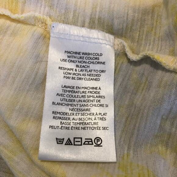 Anthropologie Pilcro yellow white floral v neck knit top size Extra Large XL - Picture 9 of 15